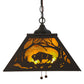Meyda Lighting Buffalo at Dawn 22" 2-Light Timeless Bronze Pendant Light With Amber Mica Shade Glass