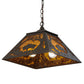 Meyda Lighting Buffalo at Dawn 22" 2-Light Timeless Bronze Pendant Light With Amber Mica Shade Glass