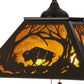 Meyda Lighting Buffalo at Dawn 22" 2-Light Timeless Bronze Pendant Light With Amber Mica Shade Glass