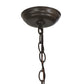 Meyda Lighting Buffalo at Dawn 22" 2-Light Timeless Bronze Pendant Light With Amber Mica Shade Glass