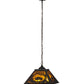 Meyda Lighting Buffalo at Dawn 22" 2-Light Timeless Bronze Pendant Light With Amber Mica Shade Glass