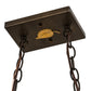 Meyda Lighting Buffalo at Lake 33" 6-Light Antique Copper Island Pendant Light With Silver Mica Shade Glass