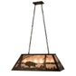 Meyda Lighting Buffalo at Lake 33" 6-Light Antique Copper Island Pendant Light With Silver Mica Shade Glass