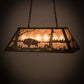 Meyda Lighting Buffalo at Lake 33" 6-Light Antique Copper Island Pendant Light With Silver Mica Shade Glass