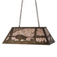 Meyda Lighting Buffalo at Lake 33" 6-Light Antique Copper Island Pendant Light With Silver Mica Shade Glass
