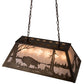 Meyda Lighting Buffalo at Lake 33" 6-Light Antique Copper Island Pendant Light With Silver Mica Shade Glass