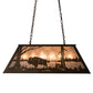 Meyda Lighting Buffalo at Lake 33" 6-Light Antique Copper Island Pendant Light With Silver Mica Shade Glass