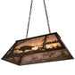 Meyda Lighting Buffalo at Lake 33" 6-Light Antique Copper Island Pendant Light With Silver Mica Shade Glass