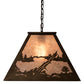 Meyda Lighting Buffalo at Lake 33" 6-Light Antique Copper Island Pendant Light With Silver Mica Shade Glass