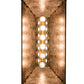 Meyda Lighting Buffalo at Lake 33" 6-Light Antique Copper Island Pendant Light With Silver Mica Shade Glass