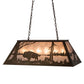 Meyda Lighting Buffalo at Lake 33" 6-Light Antique Copper Island Pendant Light With Silver Mica Shade Glass