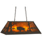 Meyda Lighting Buffalo at Lake 33" 6-Light Timeless Bronze Island Pendant Light With Amber Mica Shade Glass