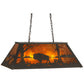 Meyda Lighting Buffalo at Lake 33" 6-Light Timeless Bronze Island Pendant Light With Amber Mica Shade Glass