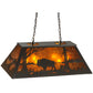 Meyda Lighting Buffalo at Lake 33" 6-Light Timeless Bronze Island Pendant Light With Amber Mica Shade Glass