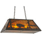 Meyda Lighting Buffalo at Lake 33" 6-Light Timeless Bronze Island Pendant Light With Amber Mica Shade Glass