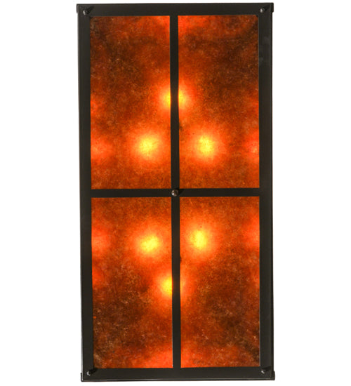Meyda Lighting Buffalo at Lake 33" 6-Light Timeless Bronze Island Pendant Light With Amber Mica Shade Glass