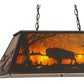 Meyda Lighting Buffalo at Lake 33" 6-Light Timeless Bronze Island Pendant Light With Amber Mica Shade Glass