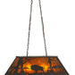 Meyda Lighting Buffalo at Lake 33" 6-Light Timeless Bronze Island Pendant Light With Amber Mica Shade Glass