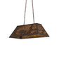 Meyda Lighting Buffalo at Lake 33" 6-Light Timeless Bronze Island Pendant Light With Amber Mica Shade Glass