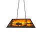 Meyda Lighting Buffalo at Lake 33" 6-Light Timeless Bronze Island Pendant Light With Amber Mica Shade Glass