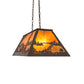 Meyda Lighting Buffalo at Lake 33" 6-Light Timeless Bronze Island Pendant Light With Amber Mica Shade Glass