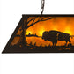 Meyda Lighting Buffalo at Lake 33" 6-Light Timeless Bronze Island Pendant Light With Amber Mica Shade Glass