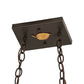 Meyda Lighting Buffalo at Lake 33" 6-Light Timeless Bronze Island Pendant Light With Amber Mica Shade Glass