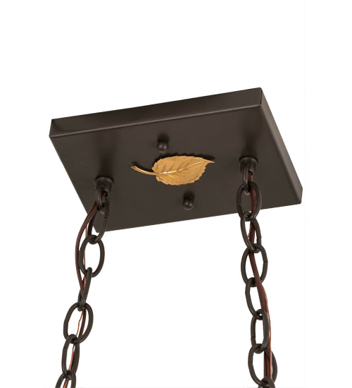 Meyda Lighting Buffalo at Lake 33" 6-Light Timeless Bronze Island Pendant Light With Amber Mica Shade Glass