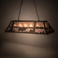 Meyda Lighting Buffalo at Lake 48" 6-Light Antique Copper Island Pendant Light With Silver Mica Shade Glass