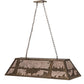 Meyda Lighting Buffalo at Lake 48" 6-Light Antique Copper Island Pendant Light With Silver Mica Shade Glass