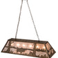 Meyda Lighting Buffalo at Lake 48" 6-Light Antique Copper Island Pendant Light With Silver Mica Shade Glass
