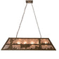 Meyda Lighting Buffalo at Lake 48" 6-Light Antique Copper Island Pendant Light With Silver Mica Shade Glass