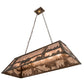 Meyda Lighting Buffalo at Lake 48" 6-Light Antique Copper Island Pendant Light With Silver Mica Shade Glass