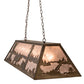 Meyda Lighting Buffalo at Lake 48" 6-Light Antique Copper Island Pendant Light With Silver Mica Shade Glass