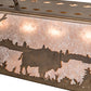 Meyda Lighting Buffalo at Lake 48" 6-Light Antique Copper Island Pendant Light With Silver Mica Shade Glass
