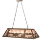 Meyda Lighting Buffalo at Lake 48" 6-Light Antique Copper Island Pendant Light With Silver Mica Shade Glass