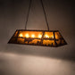 Meyda Lighting Buffalo at Lake 48" 6-Light Rust Island Pendant Light With Amber Mica Shade Glass