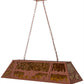 Meyda Lighting Buffalo at Lake 48" 6-Light Rust Island Pendant Light With Amber Mica Shade Glass