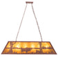 Meyda Lighting Buffalo at Lake 48" 6-Light Rust Island Pendant Light With Amber Mica Shade Glass