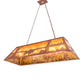 Meyda Lighting Buffalo at Lake 48" 6-Light Rust Island Pendant Light With Amber Mica Shade Glass