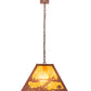 Meyda Lighting Buffalo at Lake 48" 6-Light Rust Island Pendant Light With Amber Mica Shade Glass
