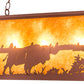 Meyda Lighting Buffalo at Lake 48" 6-Light Rust Island Pendant Light With Amber Mica Shade Glass