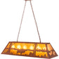 Meyda Lighting Buffalo at Lake 48" 6-Light Rust Island Pendant Light With Amber Mica Shade Glass