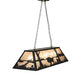 Meyda Lighting Buffalo at Lake 48" 6-Light Textured Black Island Pendant Light With Silver Mica Shade Glass