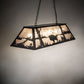 Meyda Lighting Buffalo at Lake 48" 6-Light Textured Black Island Pendant Light With Silver Mica Shade Glass