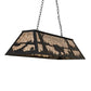Meyda Lighting Buffalo at Lake 48" 6-Light Textured Black Island Pendant Light With Silver Mica Shade Glass