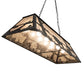 Meyda Lighting Buffalo at Lake 48" 6-Light Textured Black Island Pendant Light With Silver Mica Shade Glass