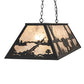 Meyda Lighting Buffalo at Lake 48" 6-Light Textured Black Island Pendant Light With Silver Mica Shade Glass