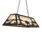Meyda Lighting Buffalo at Lake 48" 6-Light Textured Black Island Pendant Light With Silver Mica Shade Glass
