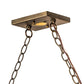 Meyda Lighting Buffalo at Lake 60" 9-Light Antique Copper Island Pendant Light With Amber Mica Shade Glass